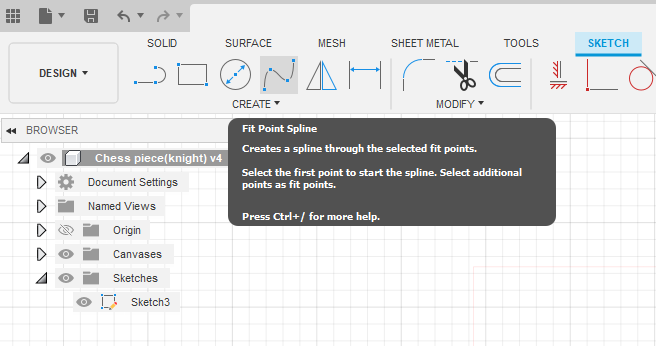 Fit point spline